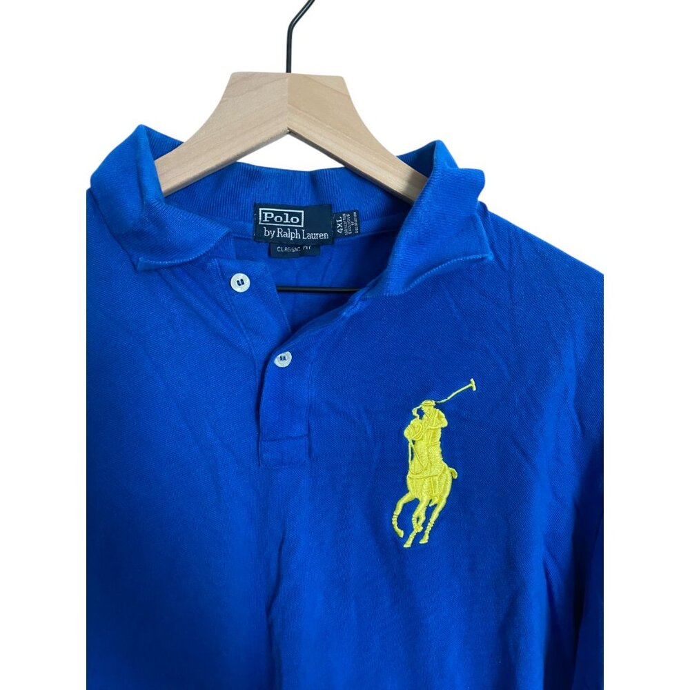 Polo Ralph Lauren Shirt Mens 4XL Blue Big Pony Long Sleeve Pullover‎ - Picture 2 of 5